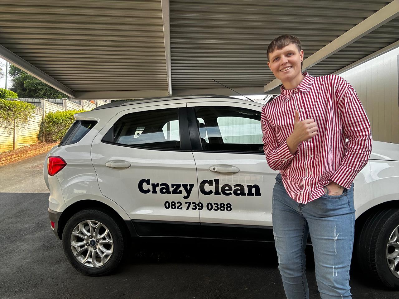 The Crazy Clean team ready to make your space sparkle